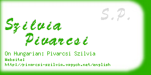 szilvia pivarcsi business card